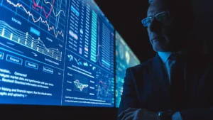 Die Geschäftsleitung prüft einen von KI generierten Bericht zur Umsatzanalyse auf der Entscheidungsplattform FocusPoint Nexus