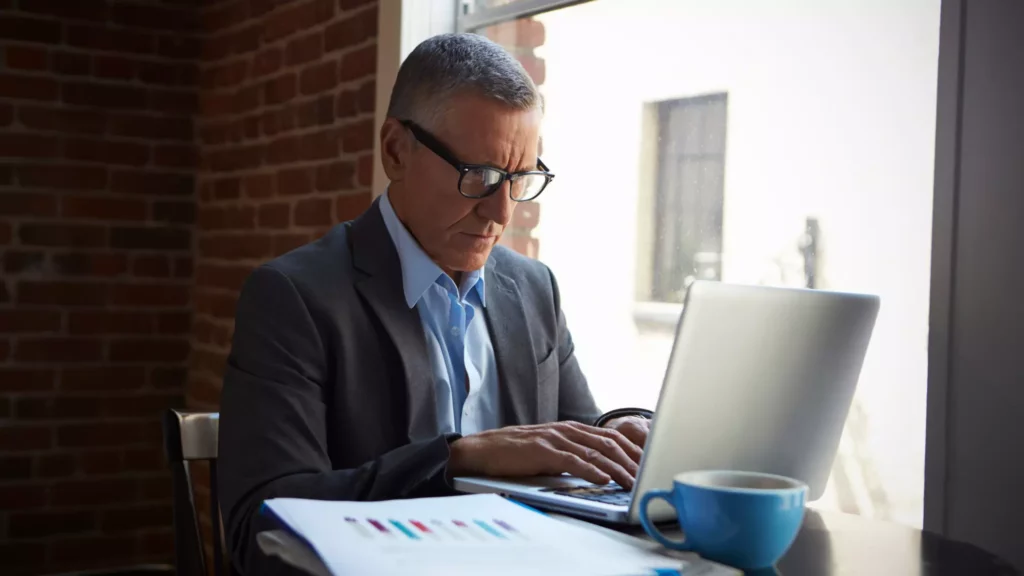 CFO reviewing B2B ecommerce margin performance data in SAP Business One environment