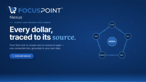 FocusPoint Nexus business strategy platform projecting a revenue goal to period end before quarter close