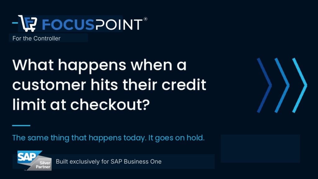 Im E-Commerce-Checkout von SAP Business One wird eine Meldung über eine Kreditreservierung für einen Kunden angezeigt, der sein Limit überschritten hat