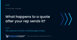 SAP Business One quote to order process showing a rep quote converted online by the customer