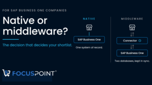 Schéma comparatif entre l'intégration native du commerce électronique dans SAP Business One et l'architecture de connecteur middleware